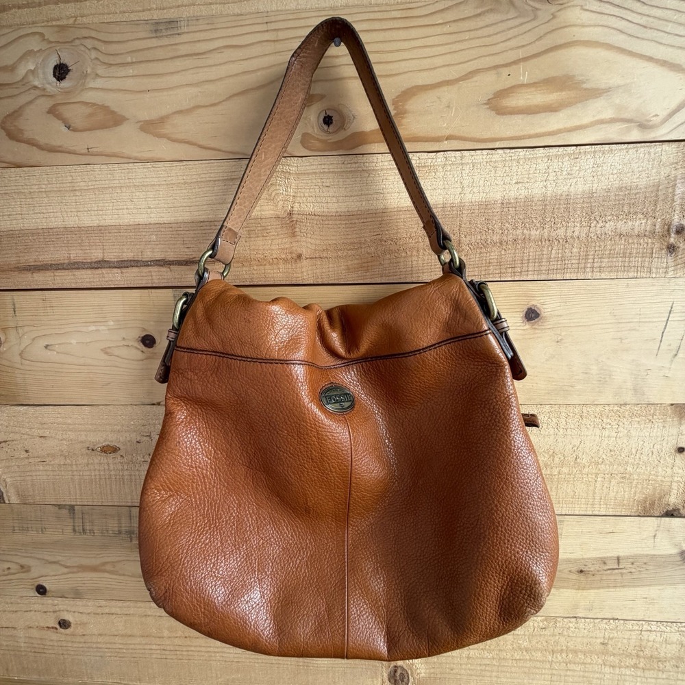 Fossil Explorer Large Brown Leather Fold Over Messenger Satchel Bag Vintage - Picture 8 of 11